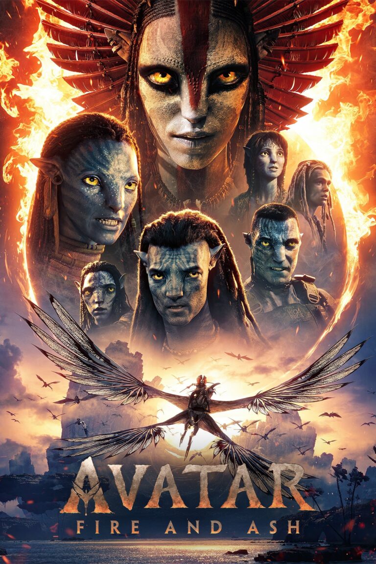 Official poster for the movie Avatar: Fire and Ash (2025).